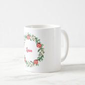 Mug blanc avec couronne de grenade rose (Devant droit)