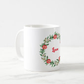 Mug blanc avec couronne de grenade rose (Devant gauche)