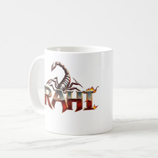 Mug blanc avec design Scorpion (Devant gauche)