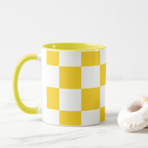 Mug Blanc avec Motif Carré jaune 11 oz Combo