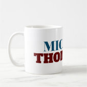 mug blanc avec nom de la police de serif bleu roug (Gauche)