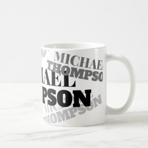 mug blanc avec serif-police gris noir nom en gras