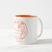 Mug blanc avec silhouette orange (Devant droit)