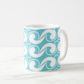Mug Blanc bleu Abstrait (Devant droit)