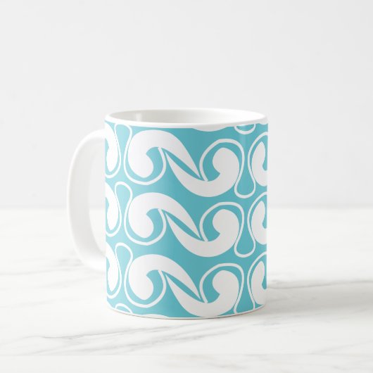 Mug Blanc bleu Abstrait (Devant gauche)
