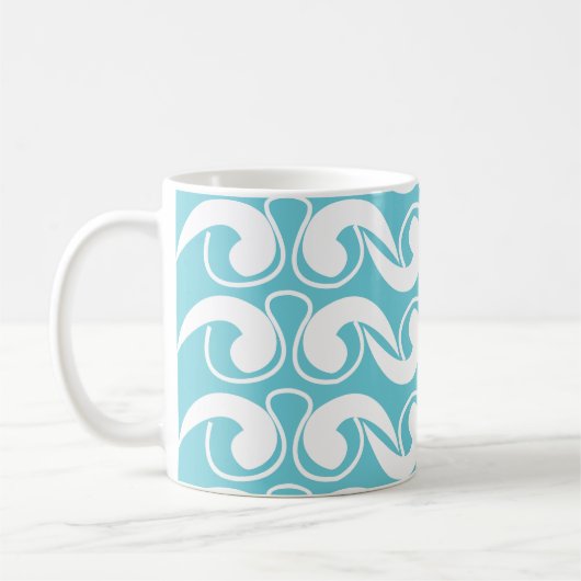 Mug Blanc bleu Abstrait (Gauche)