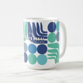 Mug Blanc Bleu Bohème (Devant droit)