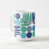 Mug Blanc Bleu Bohème (Devant gauche)