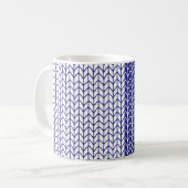 Mug BLANC & BLEU en tricot blanc (Devant gauche)