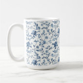 Mug Blanc Bleu Floral Chic   (Gauche)