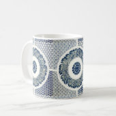 Mug Blanc bleu Floral chinois rond (Devant gauche)