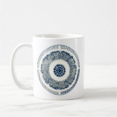 Mug Blanc bleu Floral chinois rond (Gauche)