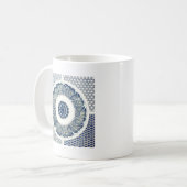 Mug Blanc bleu Floral chinois rond (Devant gauche)
