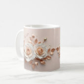 Mug Blanc Blush 3 D Nom de la fleur (Devant gauche)