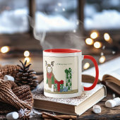 Mug Blanc Chat Noël Joyeux Drôle