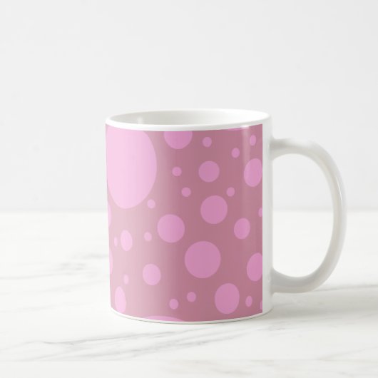 Mug Blanc Classique 325 ml  Points Rose Bleu Blanc (Droite)