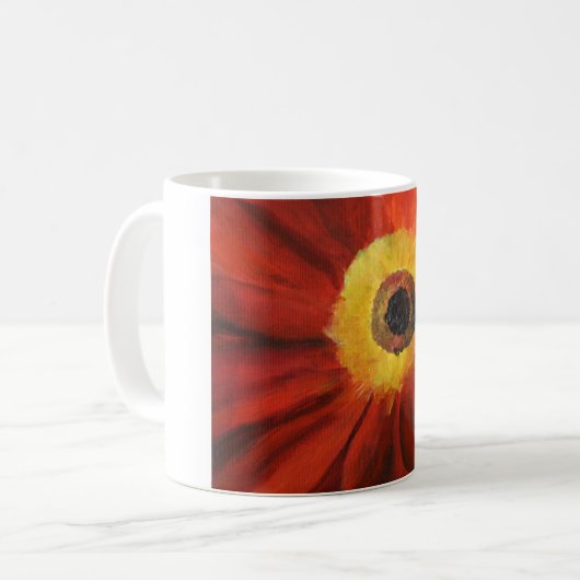 Mug blanc classique à fleurs (Devant gauche)