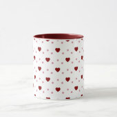 Mug Blanc – Cœurs Rouge Foncé et Clair (Centre)