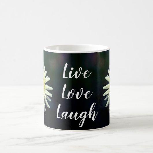 Mug Blanc Dahlia Fleur Motivation Vie Amour Rire (Centre)
