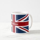 Mug Blanc de drapeau d'Union Jack et bleu rouges (Devant droit)