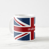Mug Blanc de drapeau d'Union Jack et bleu rouges (Devant gauche)