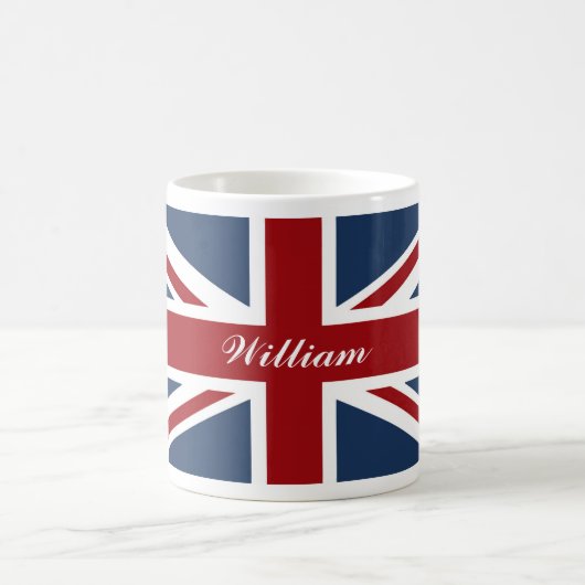 Mug Blanc de drapeau d'Union Jack et bleu rouges (Centre)