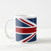Mug Blanc de drapeau d'Union Jack et bleu rouges (Gauche)