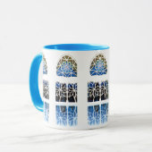 Mug Blanc de la fenêtre 1 de foyer de mosquée (Devant gauche)