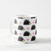 Mug Blanc de motif de coeur de hérisson (Devant gauche)