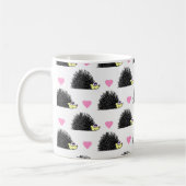 Mug Blanc de motif de coeur de hérisson (Gauche)