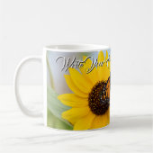 Mug Blanc de papillon et de tournesol de monarque (Gauche)