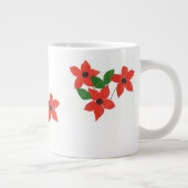 Mug blanc élégant avec fleurs rouges (Droite)
