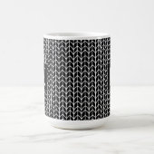 Mug BLANC Élevé en MAILLE NOIRE + Initiale II (Centre)