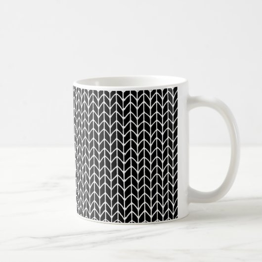 Mug blanc en tricot noir (Droite)