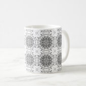 Mug Blanc et gris folklore ornement damas (Devant droit)