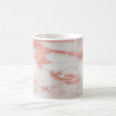 Mug Blanc et initiale rose de monogramme de marbre (Centre)