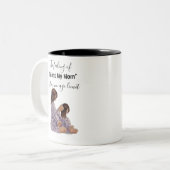 Mug blanc et noir pour maman avec un logo mignon (Devant gauche)