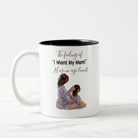 Mug blanc et noir pour maman avec un logo mignon (Gauche)