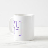 Mug Blanc Et Violet Numéro 54 Joueur Jersey Uniforme # (Devant gauche)