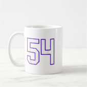 Mug Blanc Et Violet Numéro 54 Joueur Jersey Uniforme # (Gauche)
