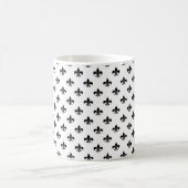 Mug Blanc Fleur De Lis Noir Délicat Mardi Gras (Centre)