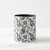 Mug Blanc Floral Paisley Design Motif (Centre)