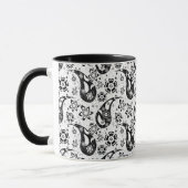 Mug Blanc Floral Paisley Design Motif (Gauche)