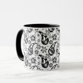 Mug Blanc Floral Paisley Design Motif (Devant gauche)