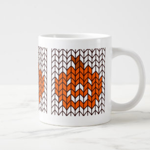 MUG BLANC GÉANT TRICOTÉ CITROUILLE DE LANTERNE