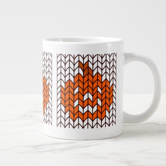 MUG BLANC GÉANT TRICOTÉ CITROUILLE DE LANTERNE (Droite)