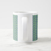 Mug Blanc Grand Tricot BLEU VERT + Initiale (Dos)