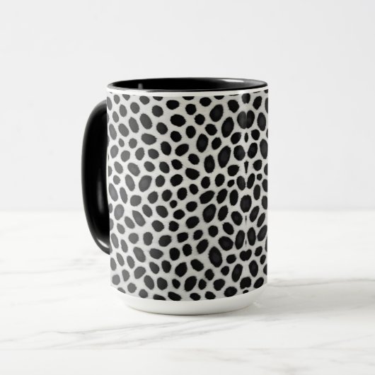 Mug Blanc Leopard élégant moderne collection de luxe M (Devant gauche)