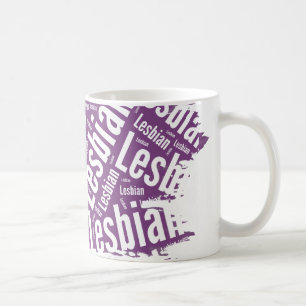 MUG BLANC LESBIEN DE MOTIF DE MOT - .PNG