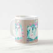 Mug Blanc maltais mignon de chiot (Devant gauche)